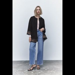 ZARA FAUX SUEDE‎ JACKET FRINGE